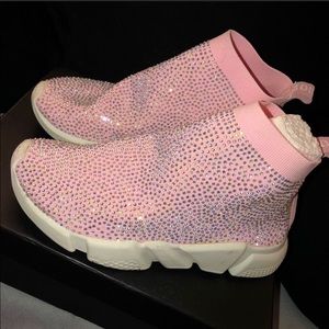 FOR SALE! Flamingo Pink Crystal sneakers by GSUWOO